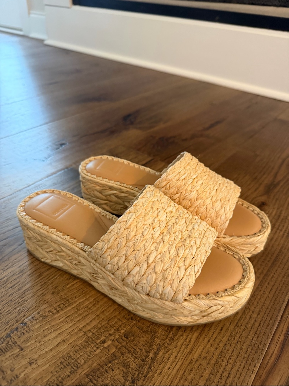 Dolce Vita Women's Chavi Raffia Flatform Slide Sandals